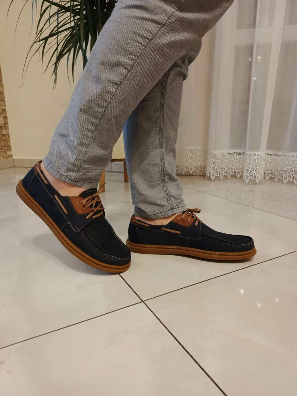 Navy Maverick Cognac | polska produkcja | skora naturalna | ręcznie robione | unikalne | zdrowie dla stop