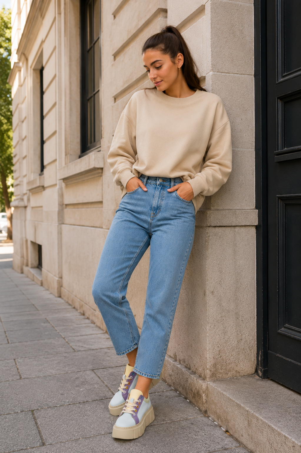 Sneakersy damskie REBEL SORBET pastelowe – na grubej podeszwie, lekkie, polska produkcja | Pławny Shoes