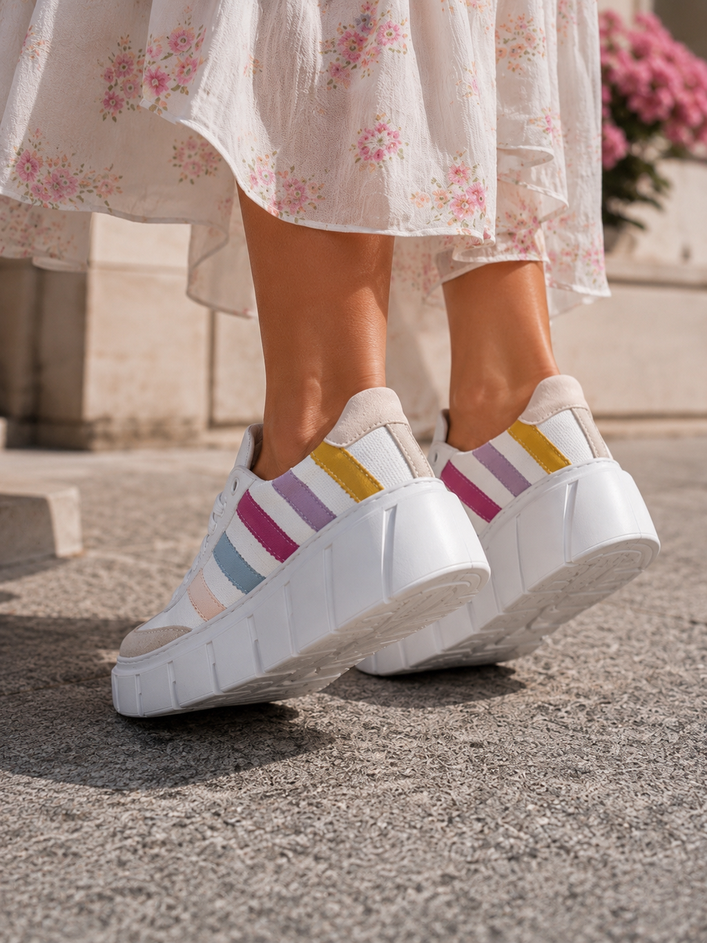 Białe sneakersy pastelowe | polska produkcja | skora naturalna | ręcznie robione | unikalne | zdrowie dla stop