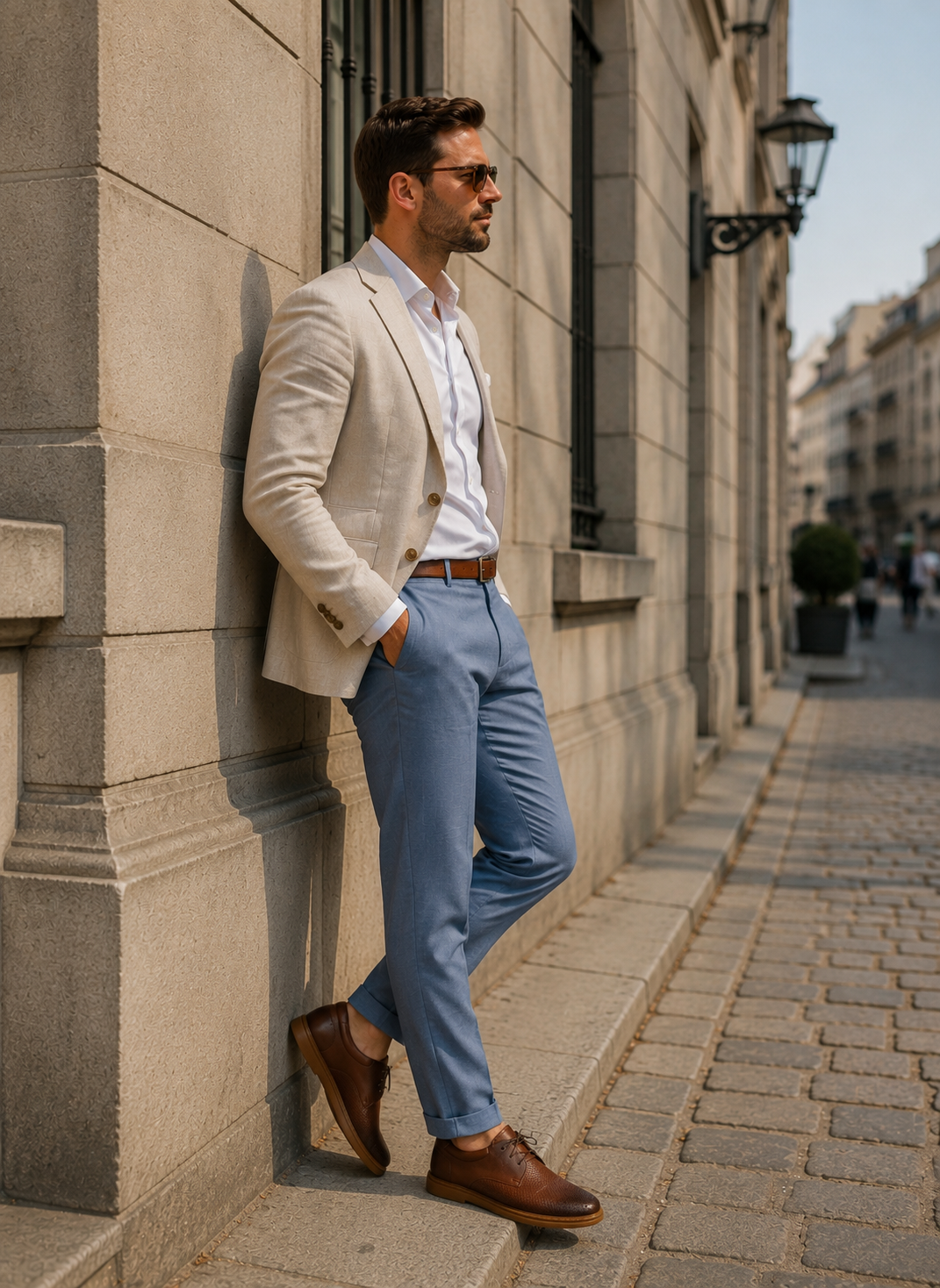 Półbuty męskie skórzane COGNAC PERFO brązowe – perforowane, lekkie, polska produkcja | Pławny Shoes