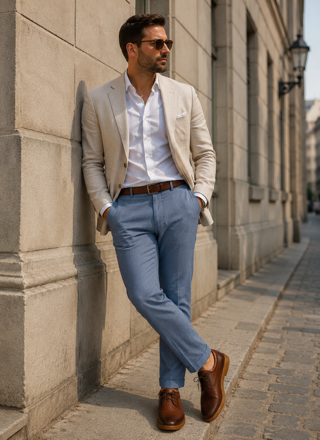 Półbuty męskie skórzane COGNAC PERFO brązowe – perforowane, lekkie, polska produkcja | Pławny Shoes