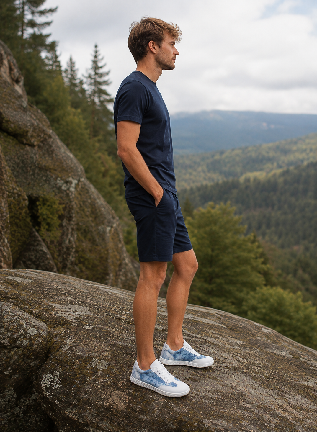 Buty barefoot męskie skórzane WILD STEP BLUE niebiesko białe, polska produkcja | Pławny Shoes 
Uwaga !!! 
Produkt na zamówienie