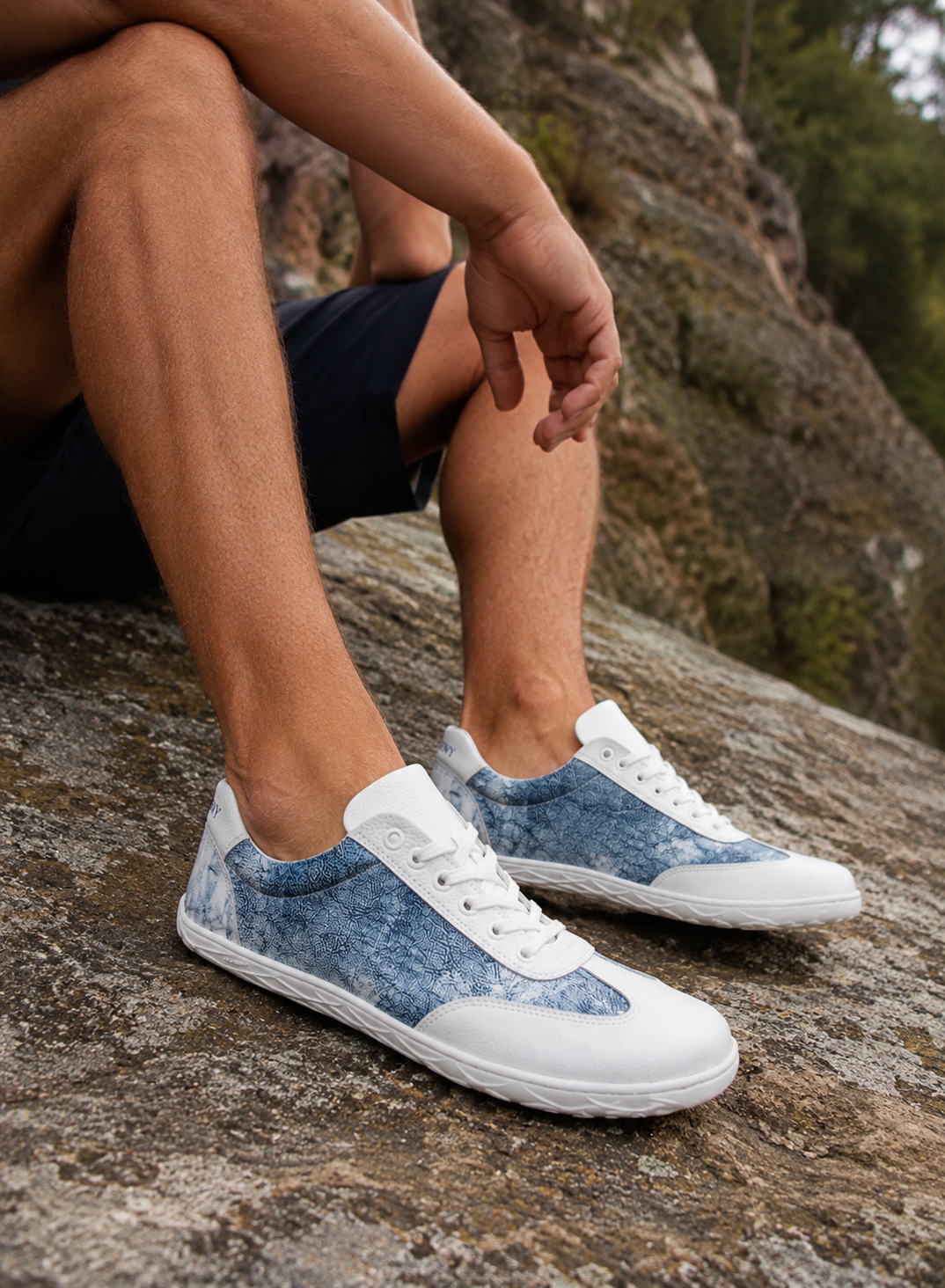 Buty barefoot męskie skórzane WILD STEP BLUE niebiesko białe, polska produkcja | Pławny Shoes 
Uwaga !!! 
Produkt na zamówienie