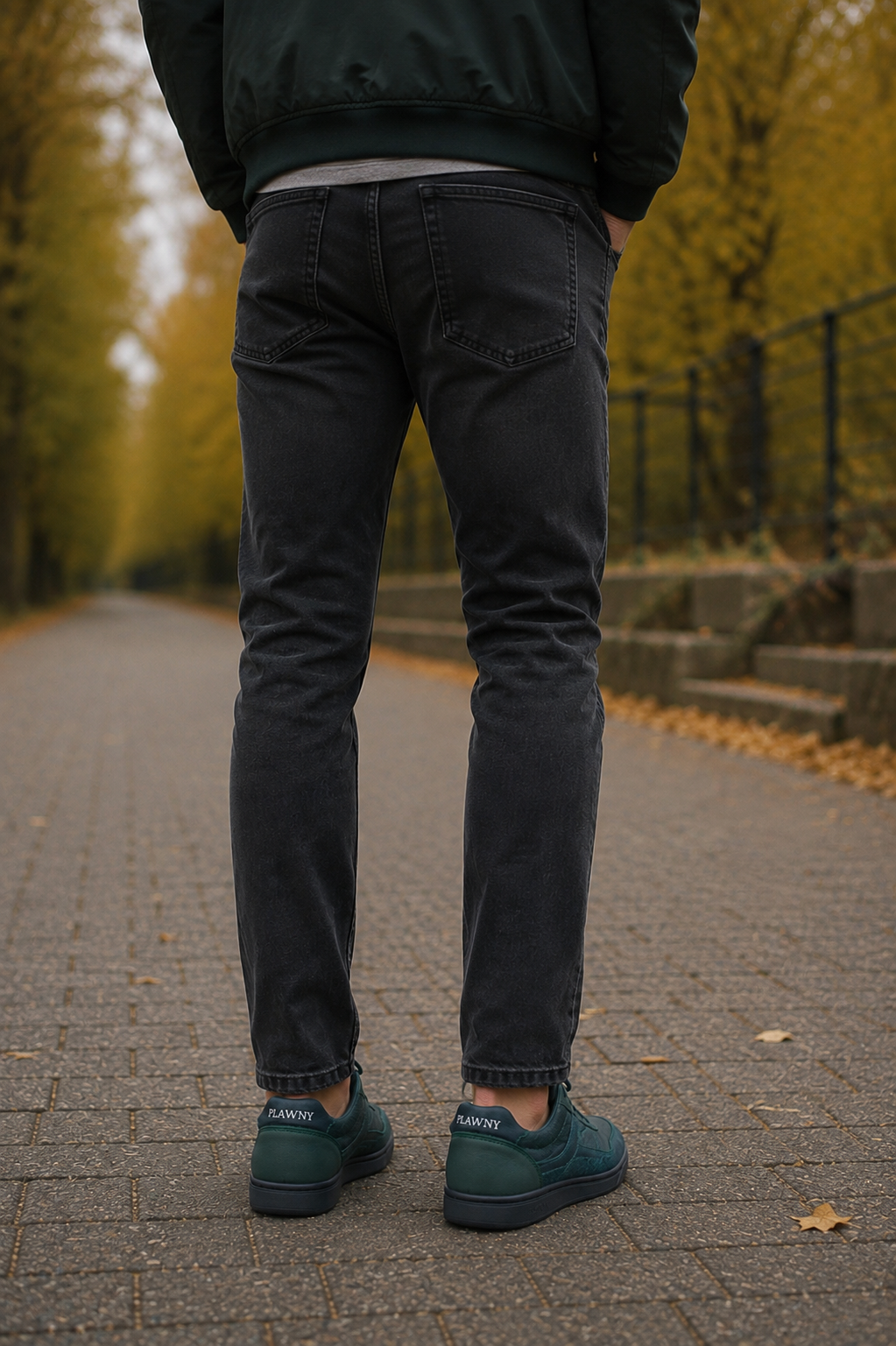 Buty barefoot męskie skórzane CloudWalker, zielono-granatowe, lekkie, wygodne - Polska produkcja