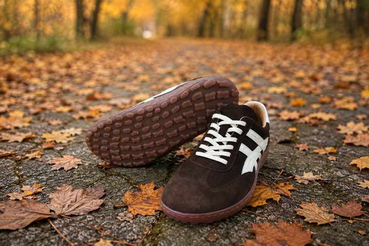 Buty barefoot damskie brązowe Plawny Hazel lekkie wygodne polska produkcja skóra naturalna