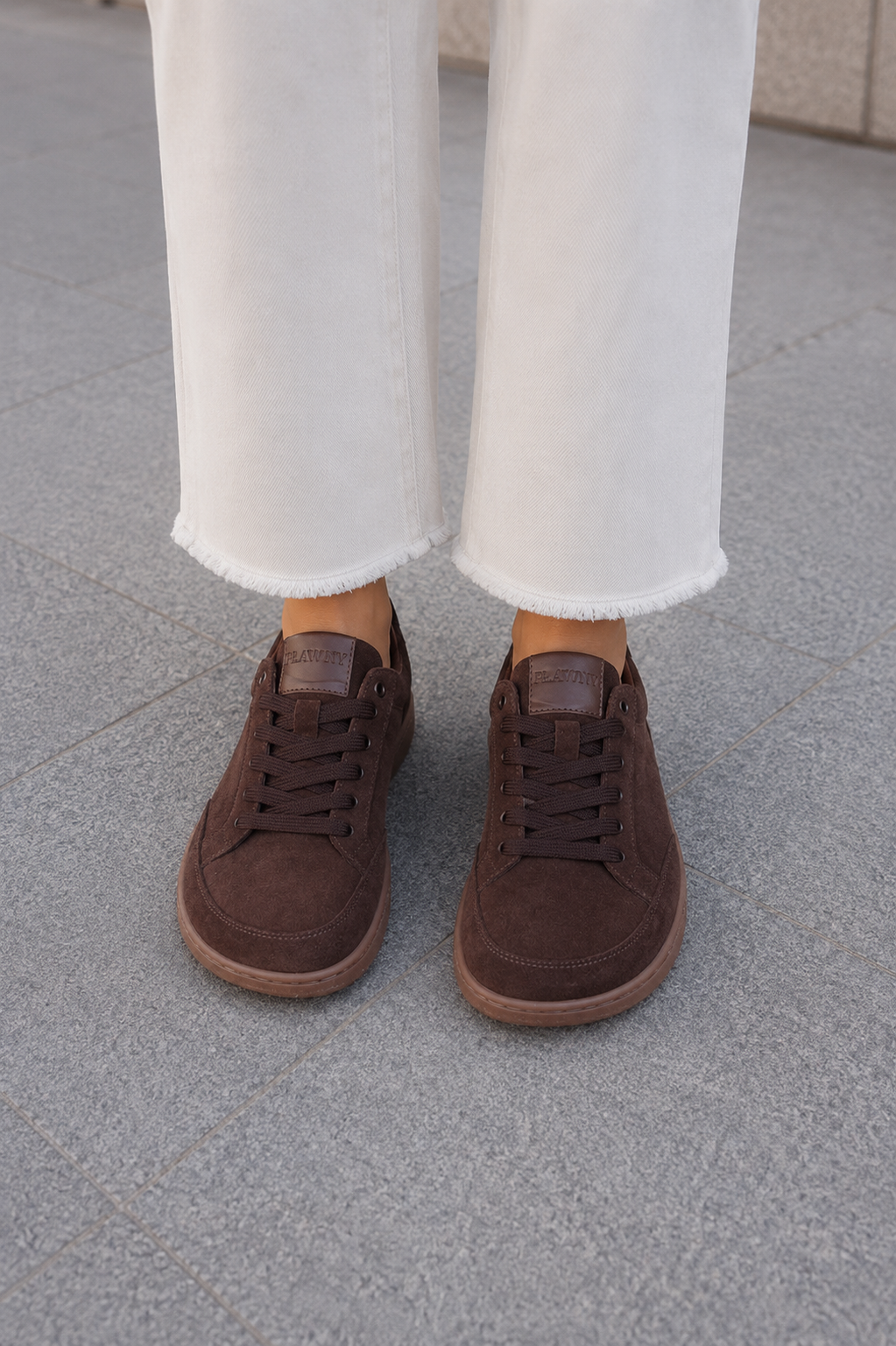 Buty barefoot Czekoladowy Zamsz Pławny Classic, lekkie, wygodne, skóra naturalna, polska produkcja