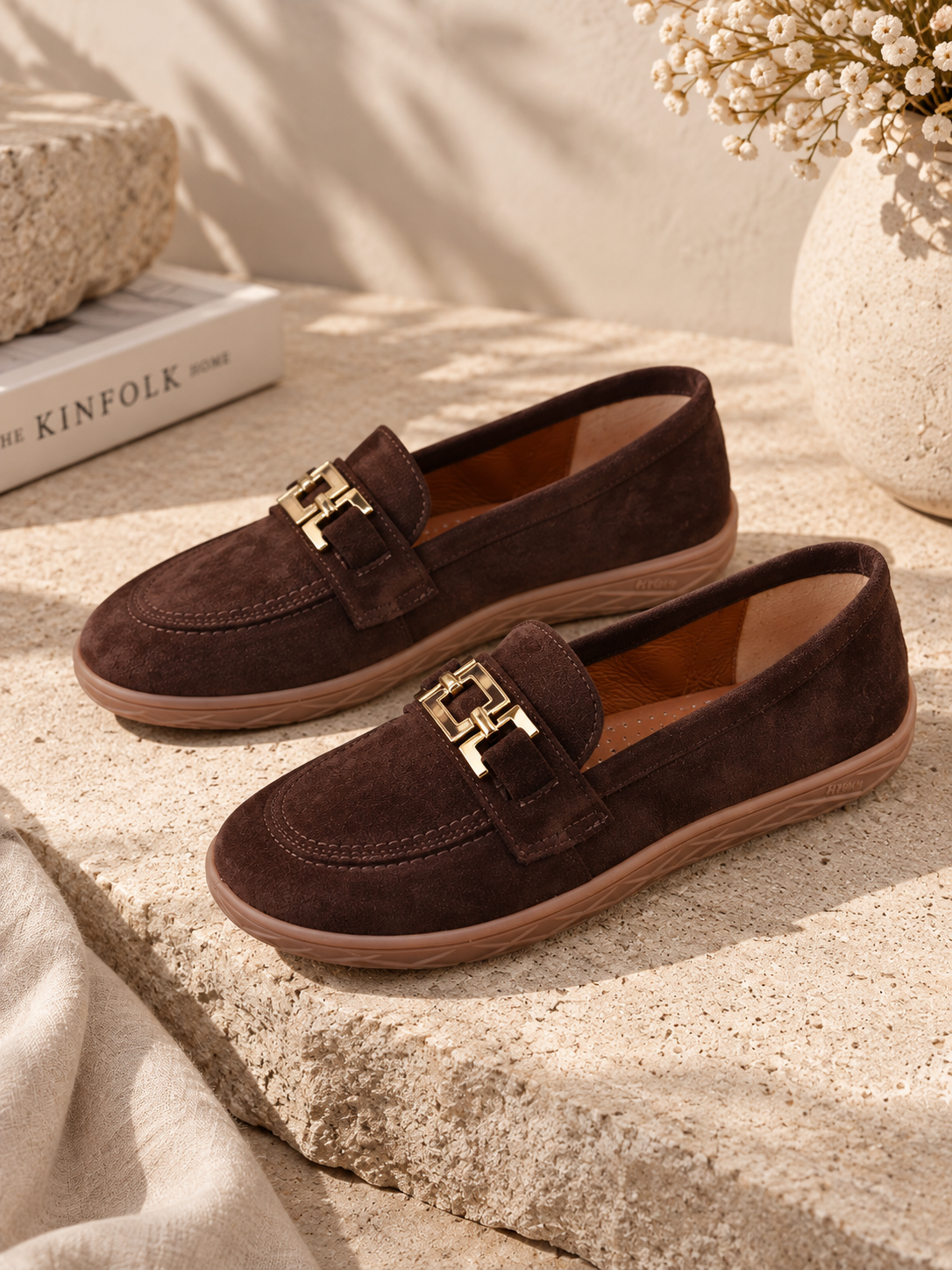 Zamszowe Mokasyny Barefoot Plawnyshoes Czekoladowe – Spód Szyty & Pianka Memory 5 mm