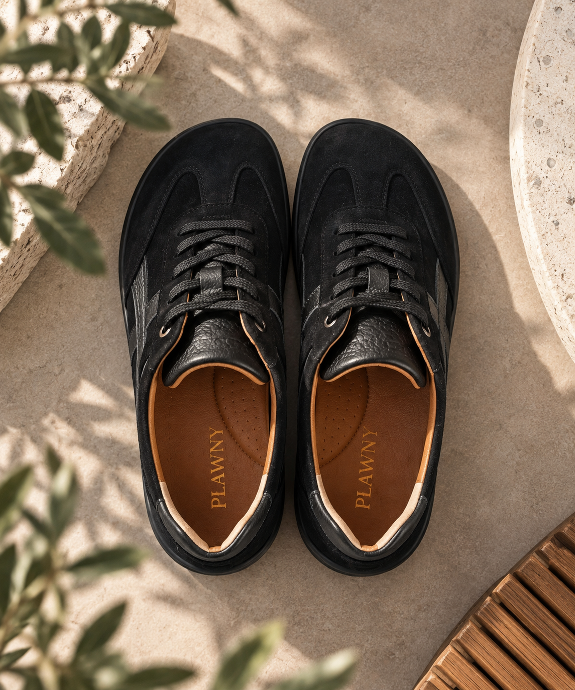 Buty Barefoot damskie PŁAWNY Black – Ręcznie Szyte, Skóra Naturalna, Na Haluksy | Polska Produkcja