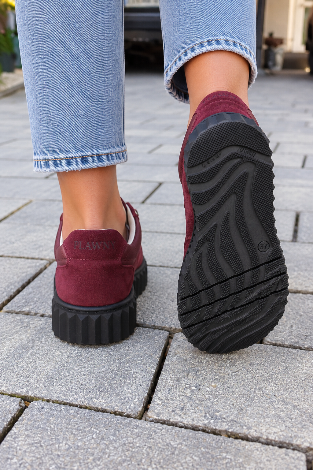 Skórzane Trampki bordowe Plawnyshoes – Szyte ze Spodem