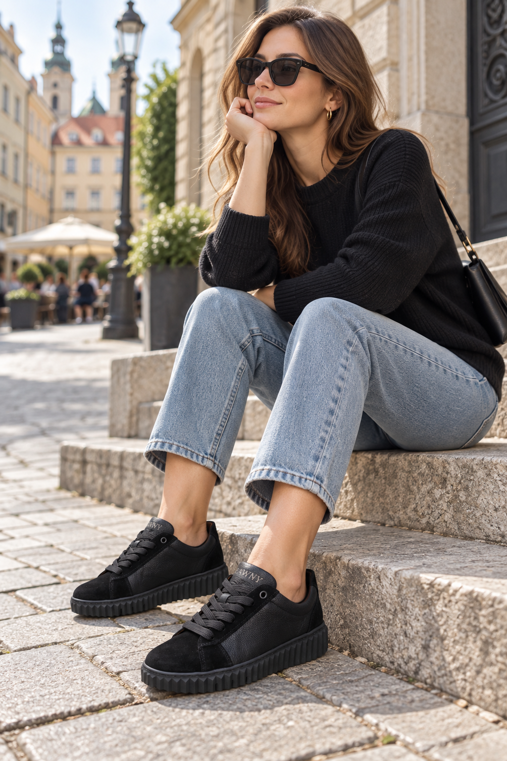 Skórzane Trampki Czarne Plawnyshoes  – Szyte ze Spodem