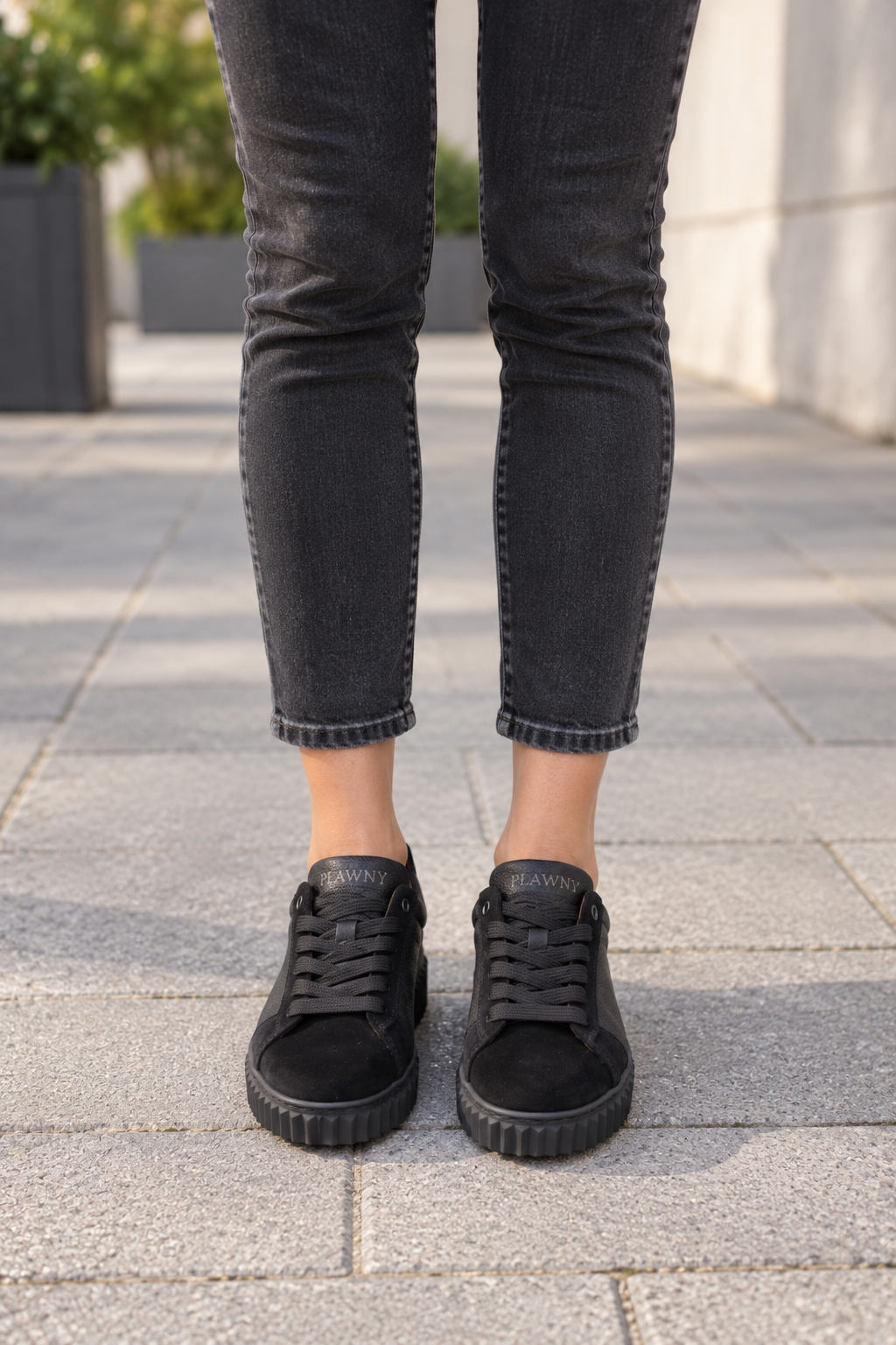 Skórzane Trampki Czarne Plawnyshoes  – Szyte ze Spodem