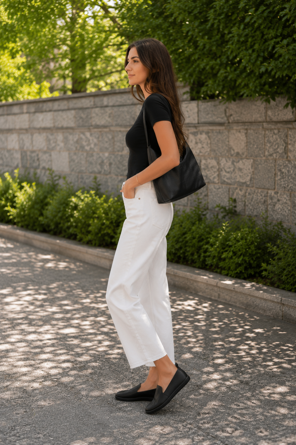 Buty barefoot damskie ESSENCE czarne – wsuwane, szeroki nosek, lekkie, polska produkcja | Pławny Shoes