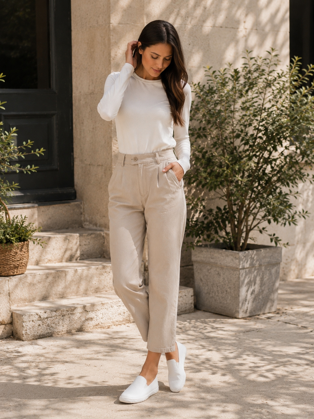 Buty barefoot damskie ESSENCE białe – wsuwane, szeroki nosek, lekkie, polska produkcja | Pławny Shoes